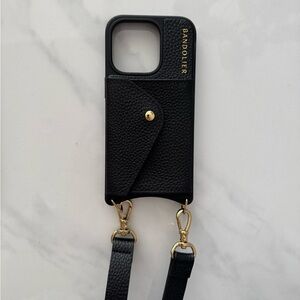 Bandolier Hailey Slot Leather Crossbody iPhone 15 Pro Case